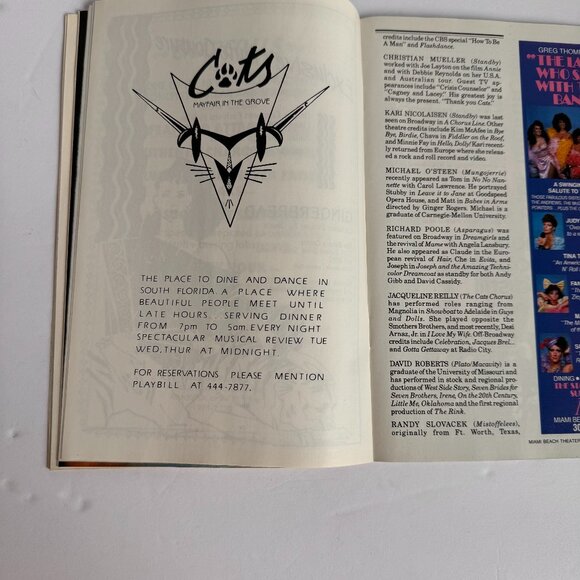 Cats December 23, 1986 Miami Beach Theater of the Perf Arts 62 pgs. Jan. 1987 Ed - Picture 4 of 12